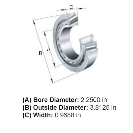 Aftermarket Tractor Tapered Roller Bearing Cup 2.25" Bore 3.8125" OD .9688" Wide 28621